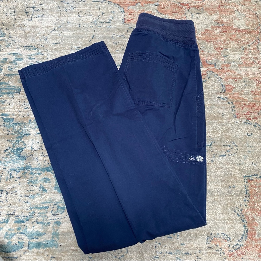 Navy Blue Koi Scrub Pants